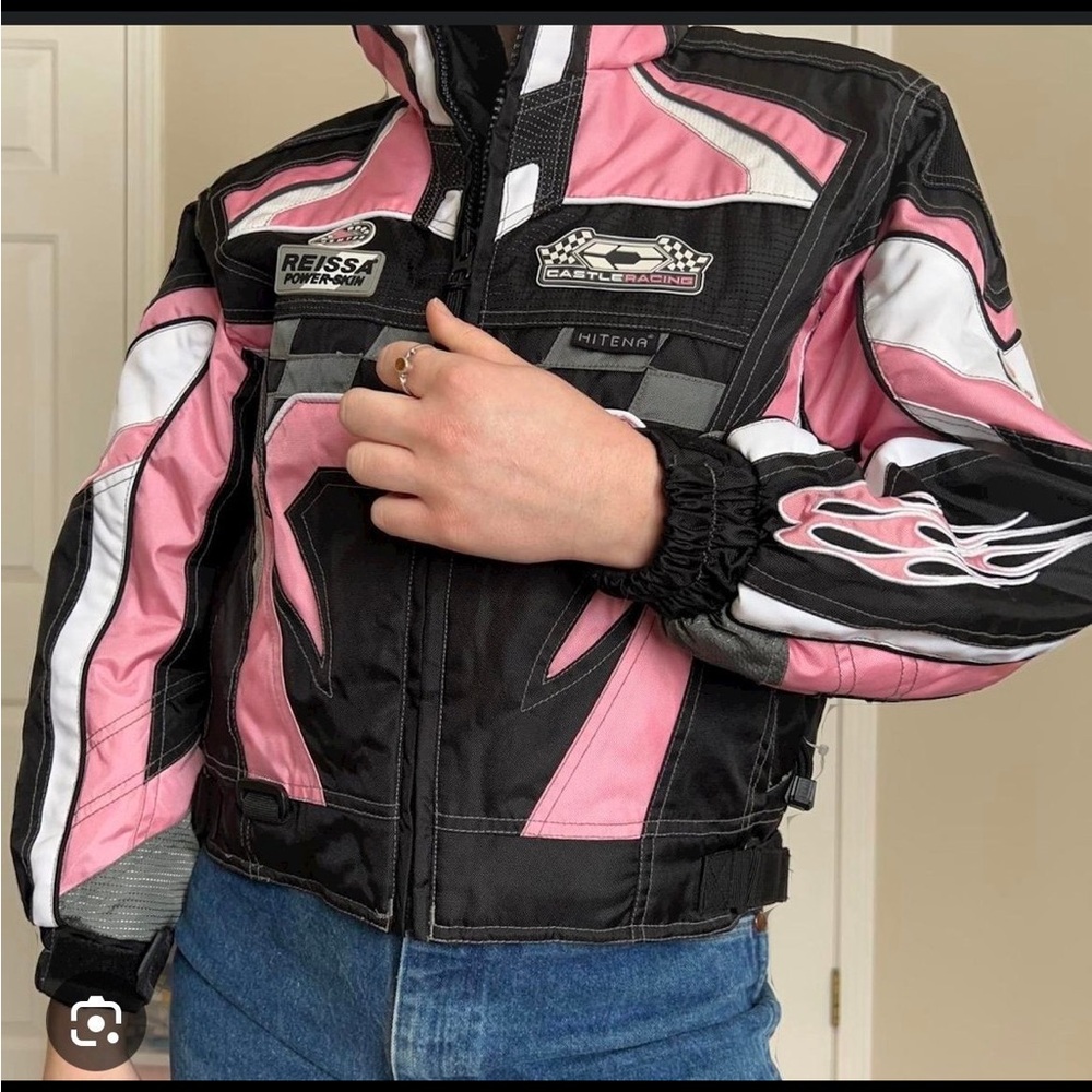 Pink and Black Racing Jacket